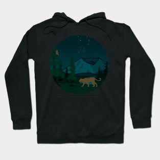 Mt St Helens Cougar and Owl Hoodie